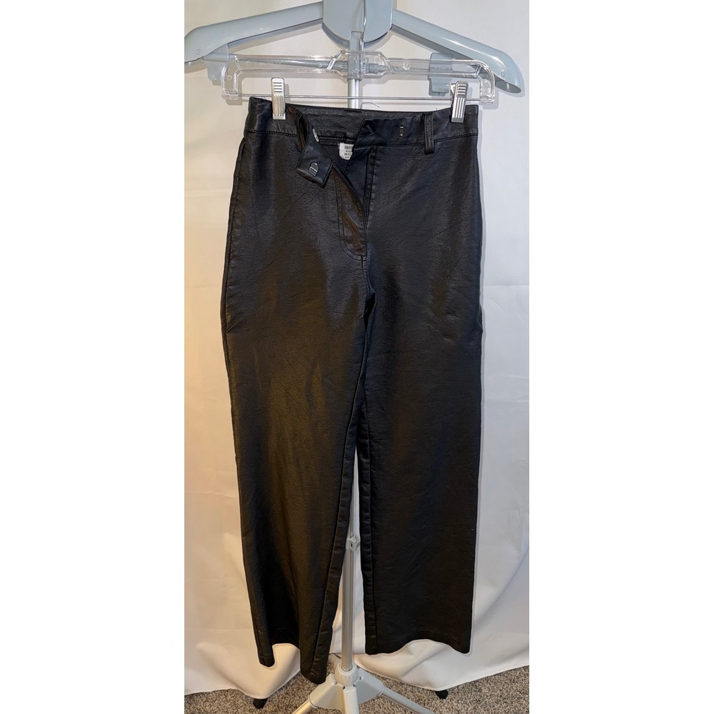 Cotton On Womens Black Faux Leather Straight Leg High Rise Pants Size 2 US 6 AU